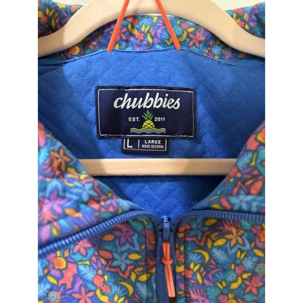 Chubbies 1/4 Zip Pullover Men's Size Large Quilted The Spade Zip Pockets NEW - Picture 3 of 5